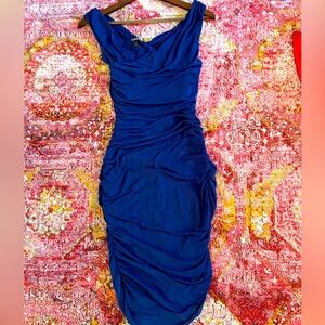 Xs express body con deep blue dress
